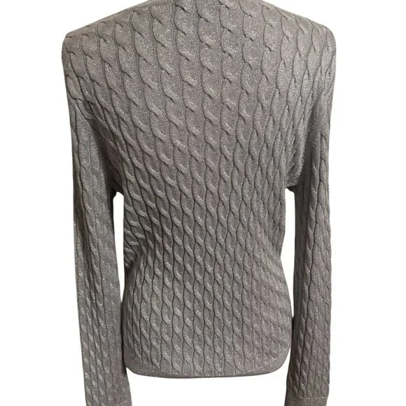 TALBOT'S   #FALL2025🍁 GRAY SWEATER w/SILVER TONE SPARKLE    XLARGE/PETITE     #1 - Picture 3 of 7